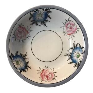 Vintage Hand Painted Made in Japan Floral Bowl 9" Diameter x 2" Tall
